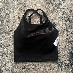 Black metallic athletic top, old navy, size small
